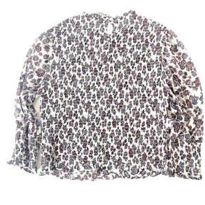 Veronica Beard Kali Floral Print Smocked Top Blouse 14 NWT